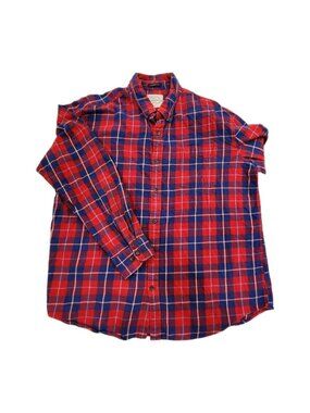 Vintage St Johns Bay Tartan Plaid Flannel Shirt Mens XL Button Down Classic Fit